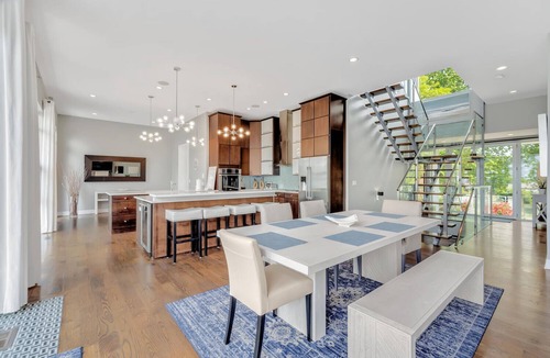 Riverside Villa | Sandy Shores: Stunning Modern Beach House with Sunset views over Lake Michigan