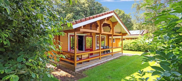 Comfortable 6-person Finnish chalet with dishwasher, washing machine and veranda in the Vechtdal. Ideal for families. in Gramsbergen
