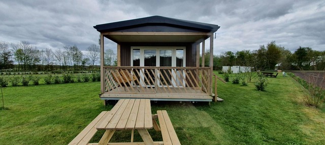Lovely chalet in Schoonloo with patio in Schoonloo