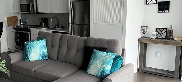 Modern Luxury 2 bed sleeps 5 wifi laundry king bed in Winnipeg