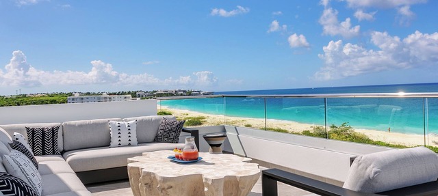 Oceanview Penthouse Villa + Private Rooftop Deck at Tranquility Beach Anguilla in West End Village
