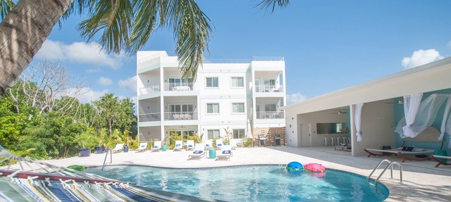 Private 7 Mile Beach Beach Club. Ocean views from Roof Terrace and Pool Pavilion in West Bay